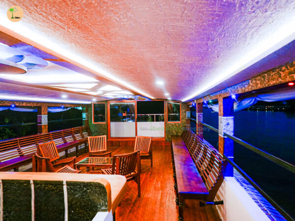 Upper Deck at Night 3 Bedroom Houseboat