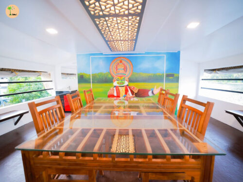 upper deck dining in alleppey boathouse