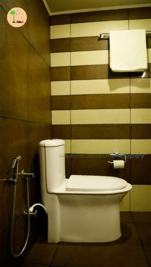 washroom in alleppey houseboat