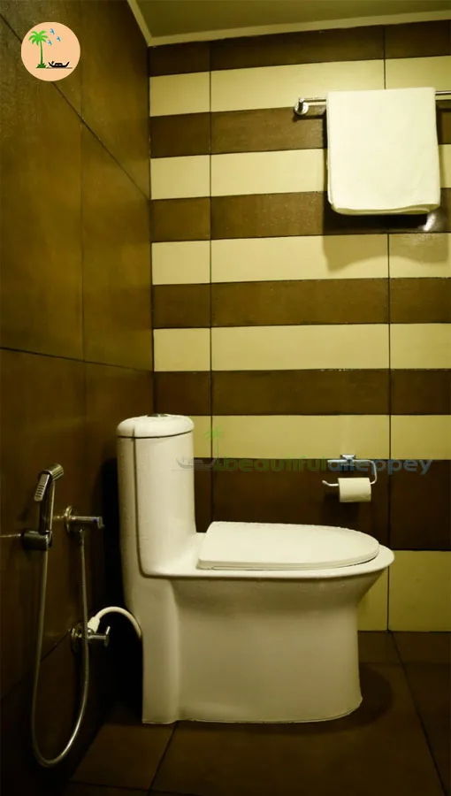 washroom in alleppey houseboat