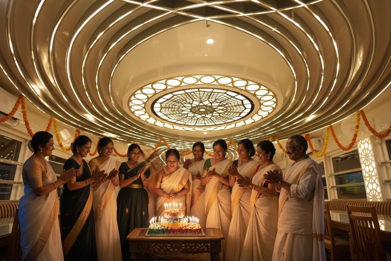 Birthday Celebration in Alleppey Houseboat Kerala