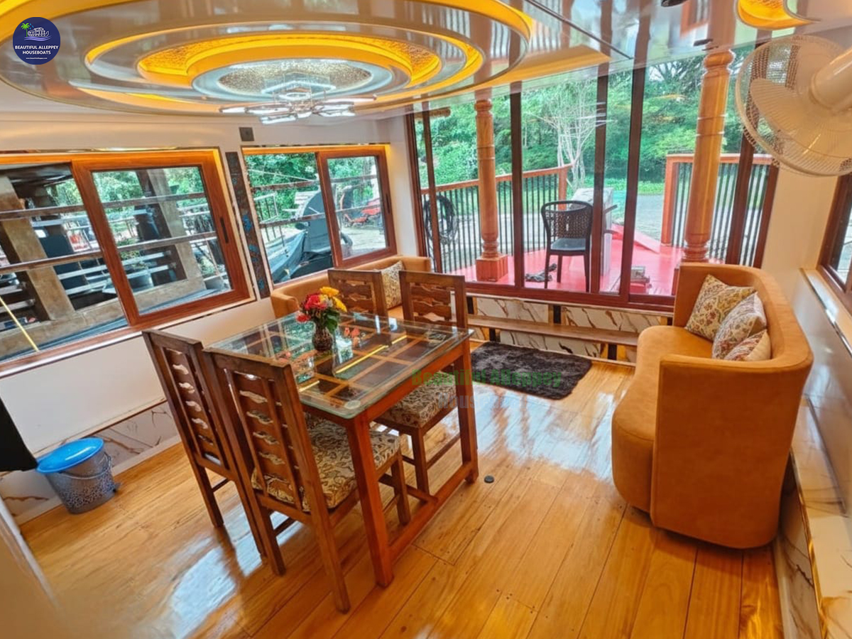 Houseboat in alleppey with ac dining area