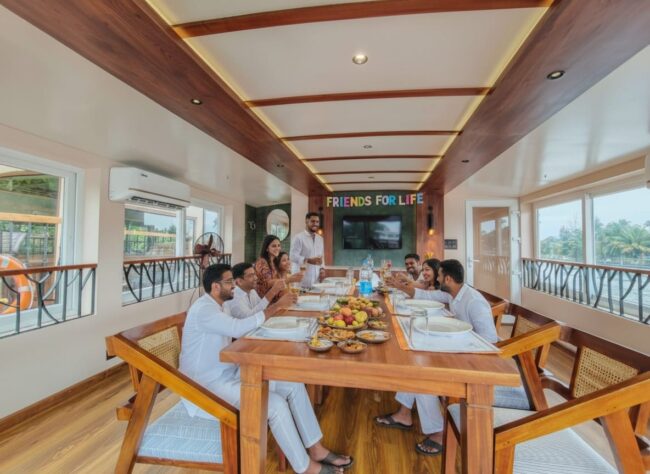 Friends Pary in a houseboat-alleppey